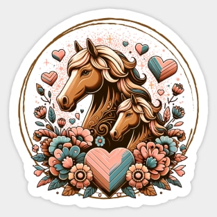 Mom and Baby Horse Sticker